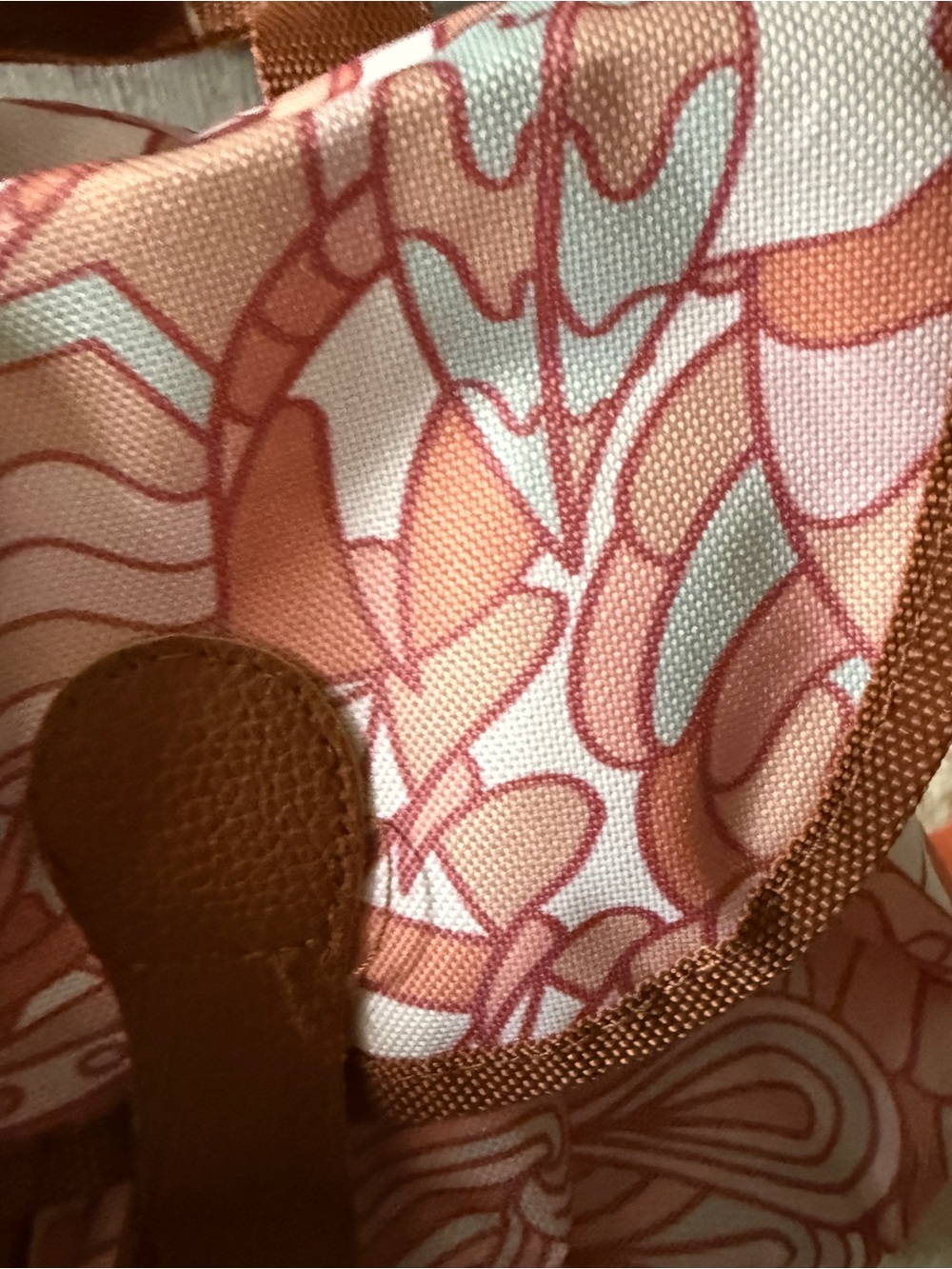 Pink Patterned Drawstring Backpack Bag - Picture 3 of 3